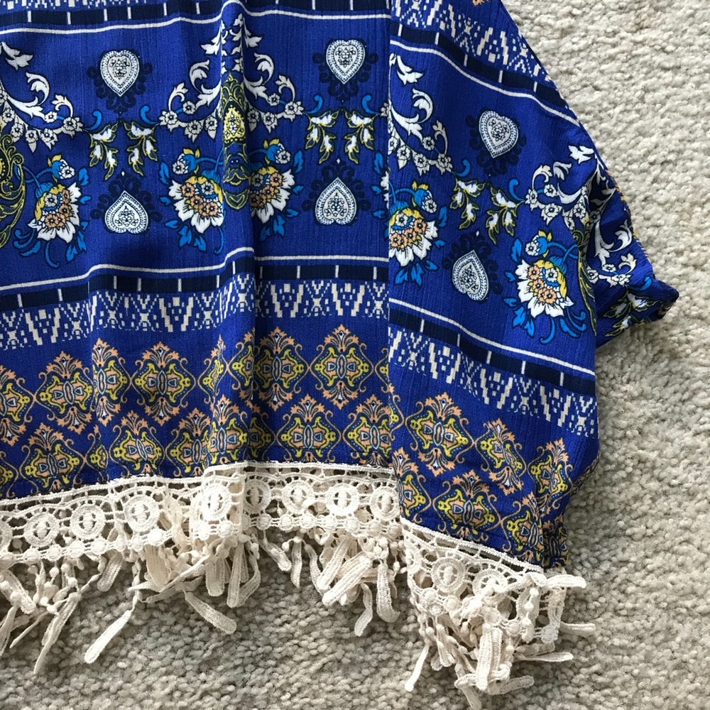 Boho Print, Fringe Hemline Tunic Tank - Picture 6 of 7